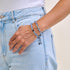 Milchstraße | Silber | Galaxie Glas Makramee Perlen Armband